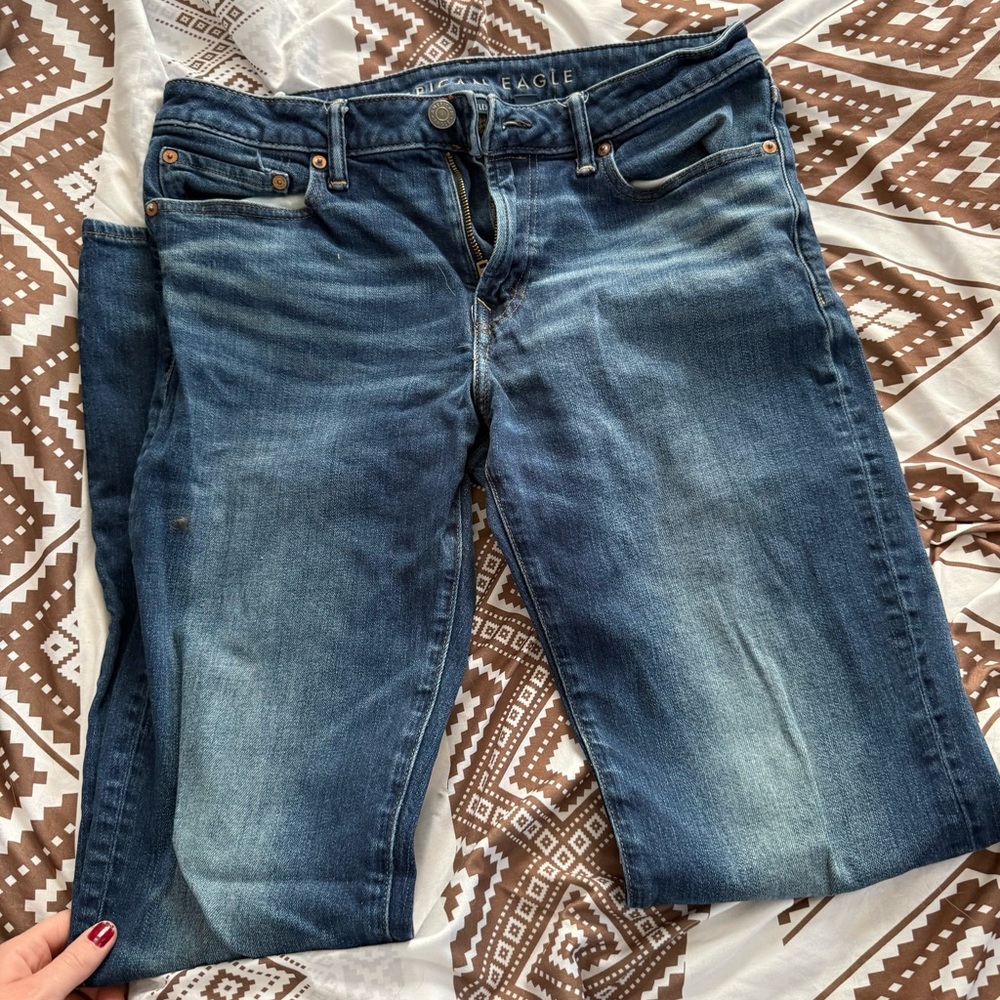 American Eagle Outfitters Men's Blue Ankle Jeans